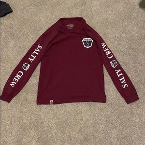Maroon Salty Crew Long Sleeve T